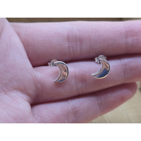 Echt zilveren oorbel stekers maantjes 